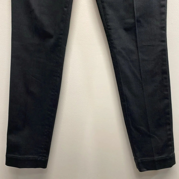 J. Crew Dannie Skinny Ankle Pant Exposed Back Zipper Faux Leather Trim Black 4 - Picture 3 of 16